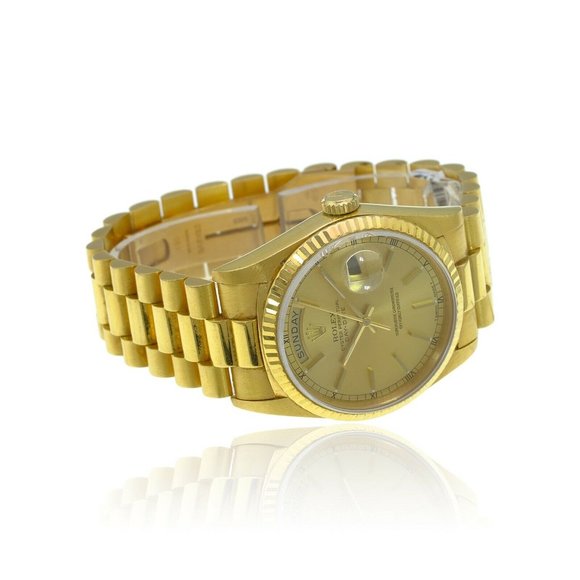 Rolex Mens Day-Date President Watch 18KY Solid Gold Champagne Dial 18238 MINT - Picture 5 of 11